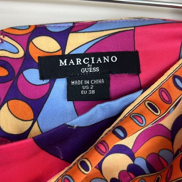 MARCIANO X Guess Collab Silky Wide Leg Wrap Pants Gypset Flowy Tulum Sz 2 - Picture 5 of 13